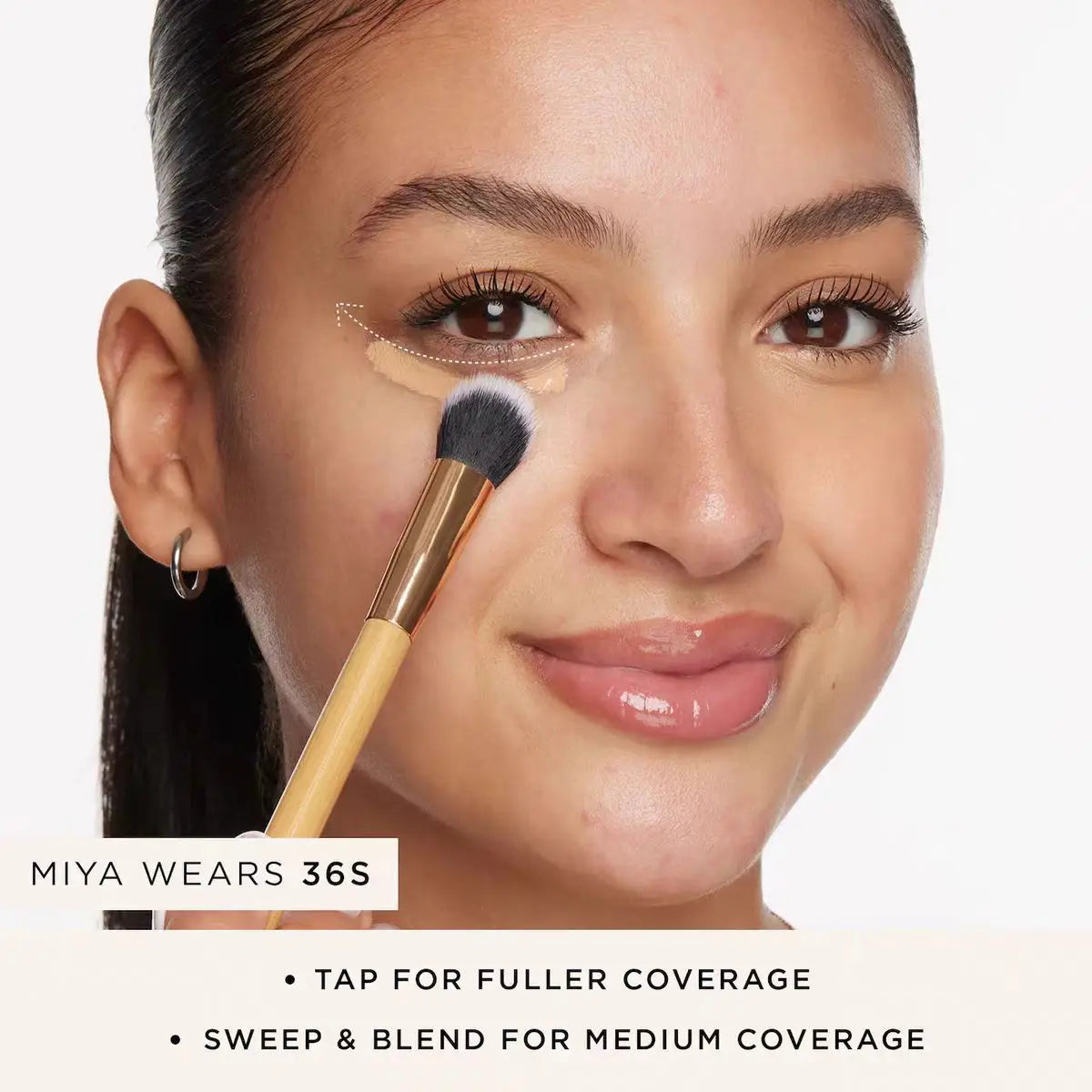 Concealer paw brush - angled for seamless application