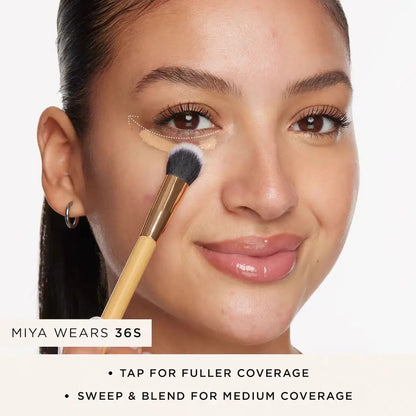 Concealer paw brush - angled for seamless application