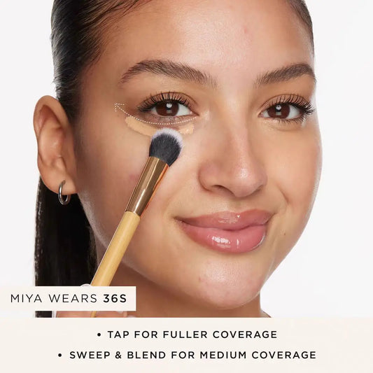 Concealer paw brush - angled for seamless application