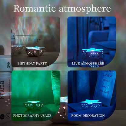 Starfish Projector Lamp, 7-Color Ocean Wave Projector Light, Planetarium Star Projector, Cute Room Decor, Romantic Gift For Family and Friend