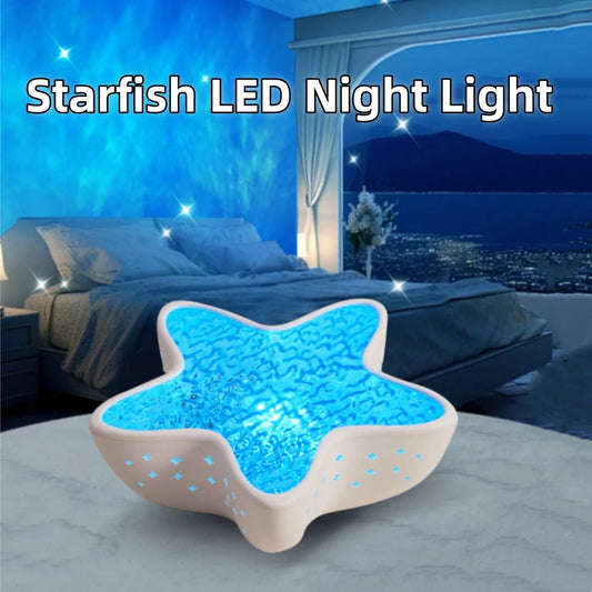 Starfish Projector Lamp, 7-Color Ocean Wave Projector Light, Planetarium Star Projector, Cute Room Decor, Romantic Gift For Family and Friend