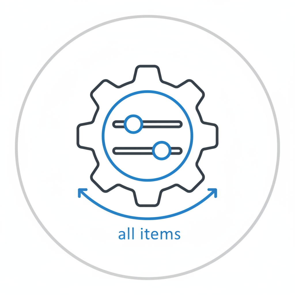 Customizable settings for all items - icon